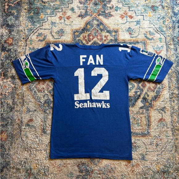 Vintage 80s Seattle Seahawks 12th Man Fan T-shirt Medium - Picture 2 of 6